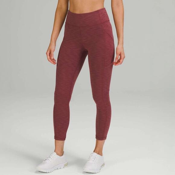 LIke New Lululemon Invigorate HR Leggings Heather Mulled Wine Sz 20 - Picture 2 of 12